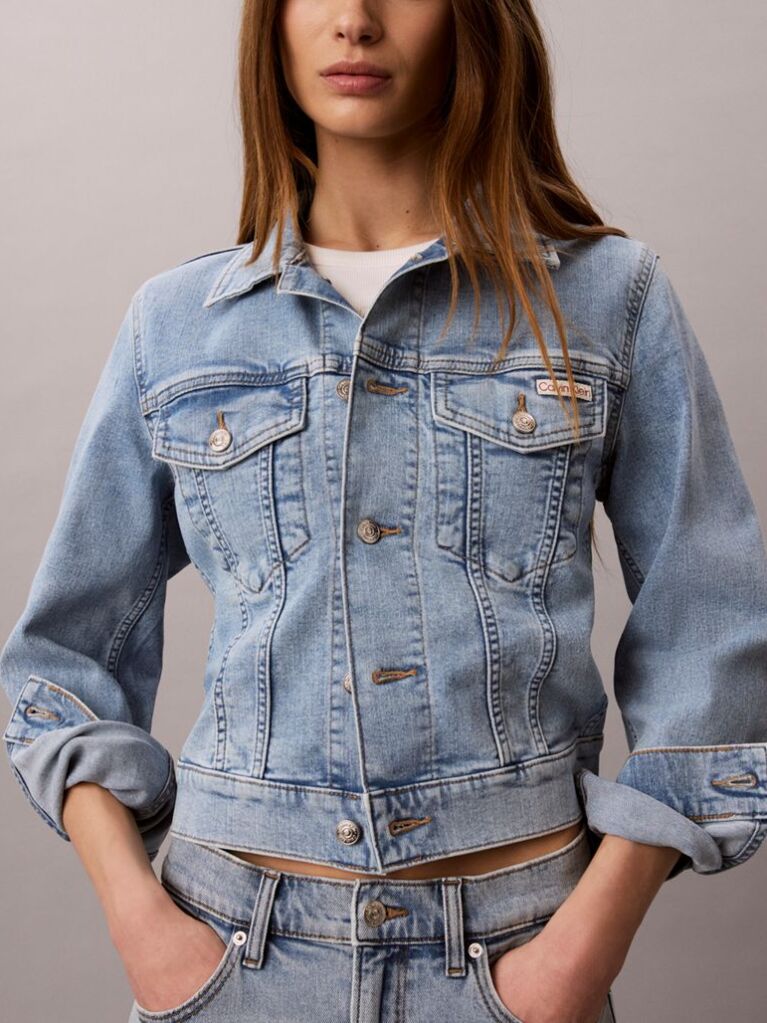 Denim Cropped Denim Trucker Jacket  Women