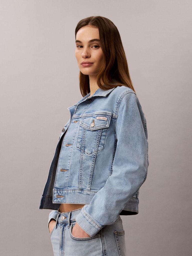Denim Cropped Denim Trucker Jacket  Women