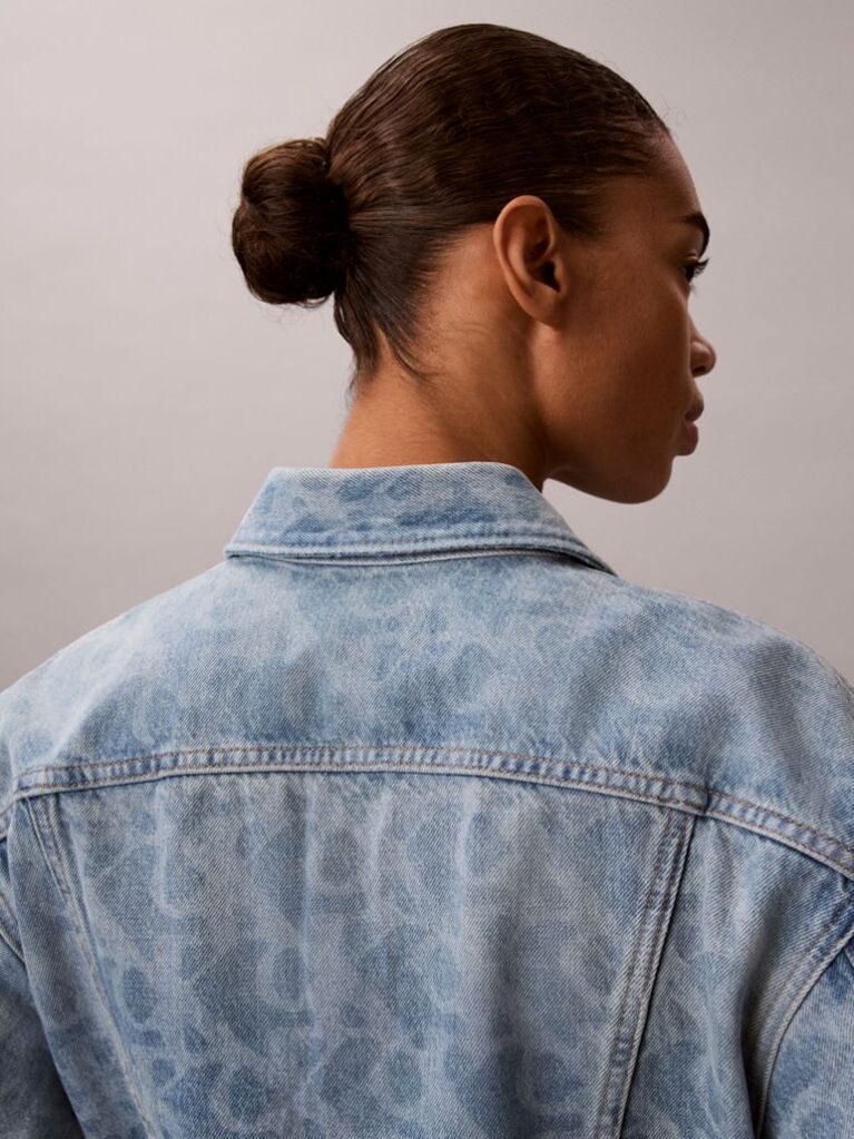 Denim 90s Print Denim Trucker Jacket  Women