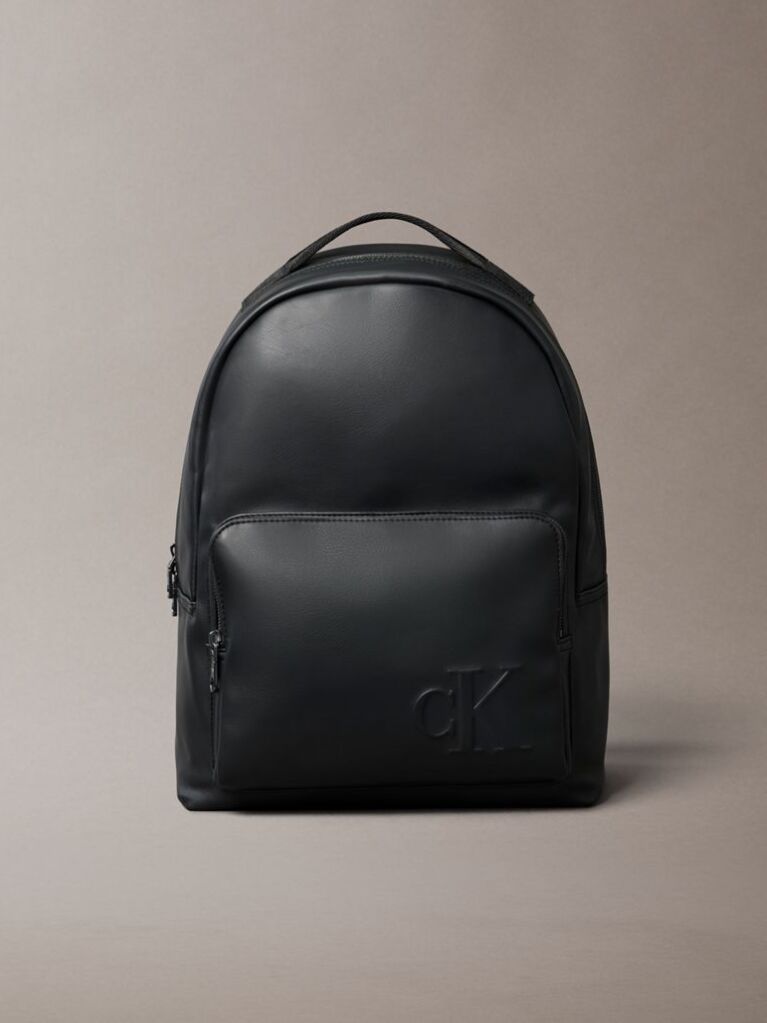 Black Round Backpack  Men