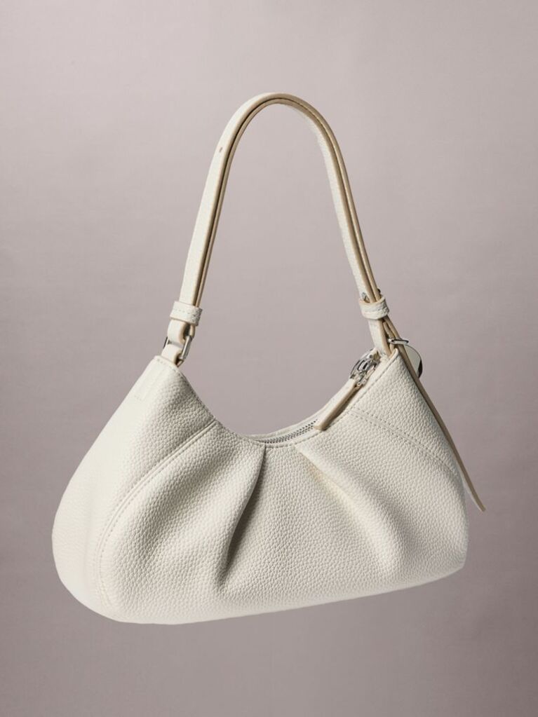 White Monogram Charm Shoulder Bag  Women