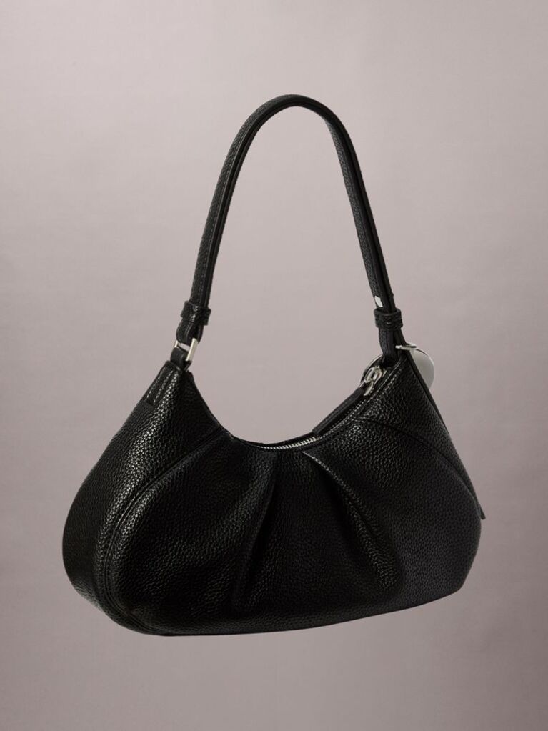 Black Monogram Charm Shoulder Bag  Women