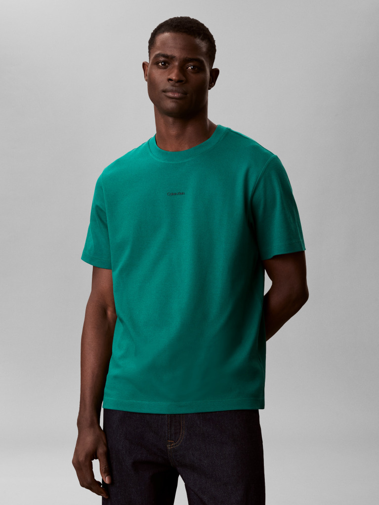 Green Short Sleeve Stretch Pique Nano Easy Tee  Men