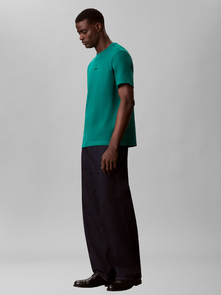 Green Short Sleeve Stretch Pique Nano Easy Tee  Men