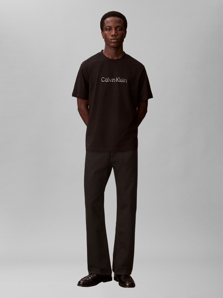 Black Fade Logo Crew Neck T-Shirt  Men