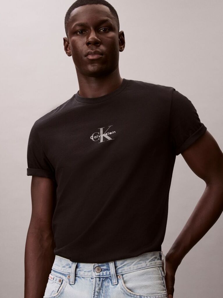 Black Monogram Logo T-shirt  Men