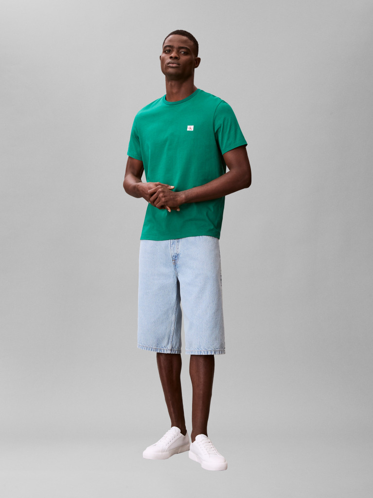 Green Cotton Badge T-shirt  Men