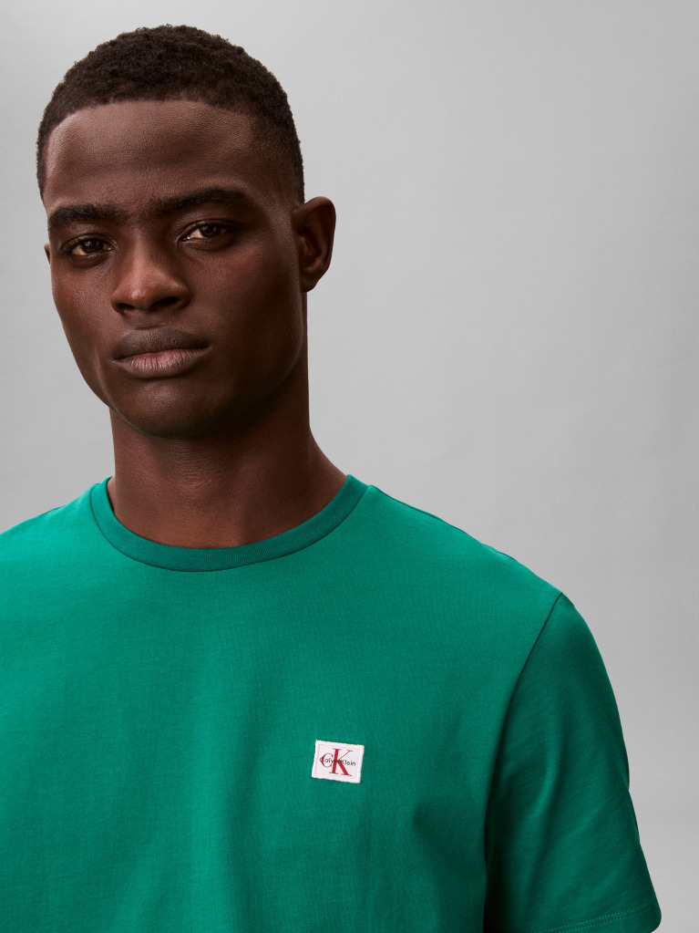 Green Cotton Badge T-shirt  Men