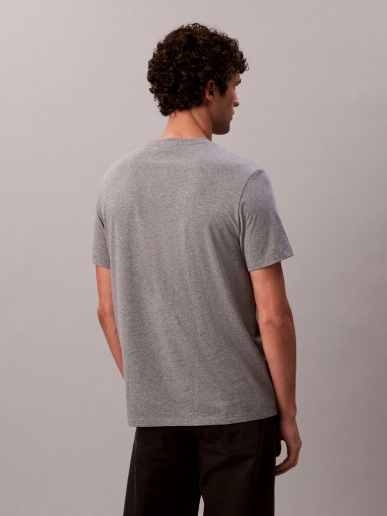 Grey Cotton Badge T-shirt  Men