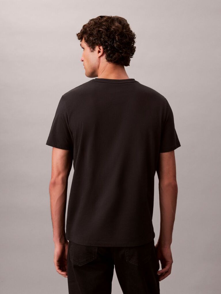 Black Cotton Badge T-shirt  Men