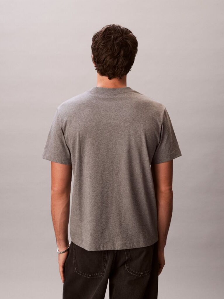 Grey Embroidered Monogram Relaxed T-Shirt  Men