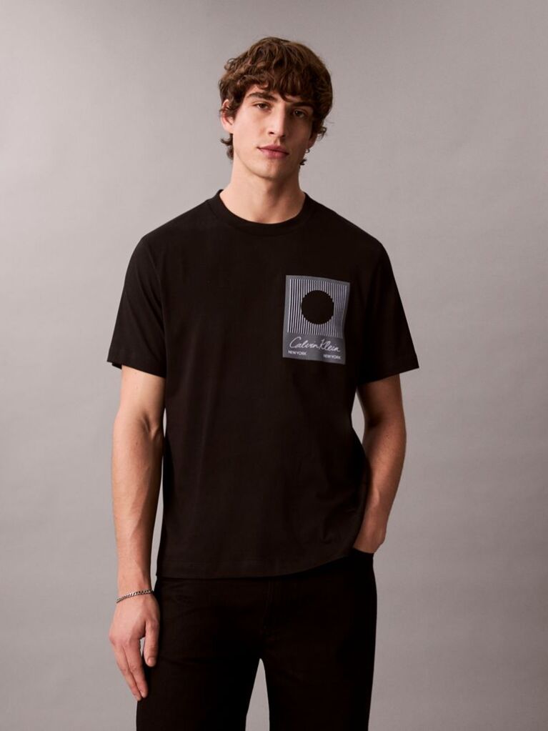 Black Calvin Klein Matches Graphic Tee  Men