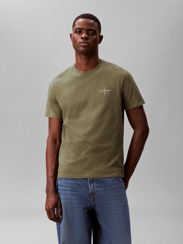 Green Classic Fit Monologo T-Shirt  Men