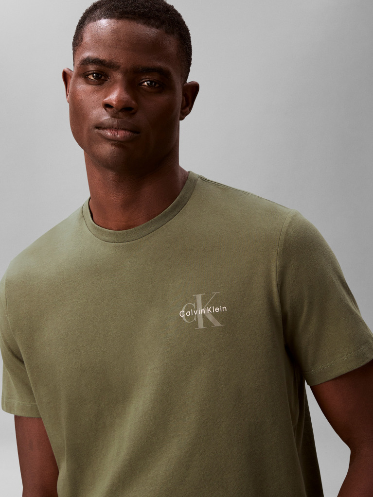 Green Classic Fit Monologo T-Shirt  Men