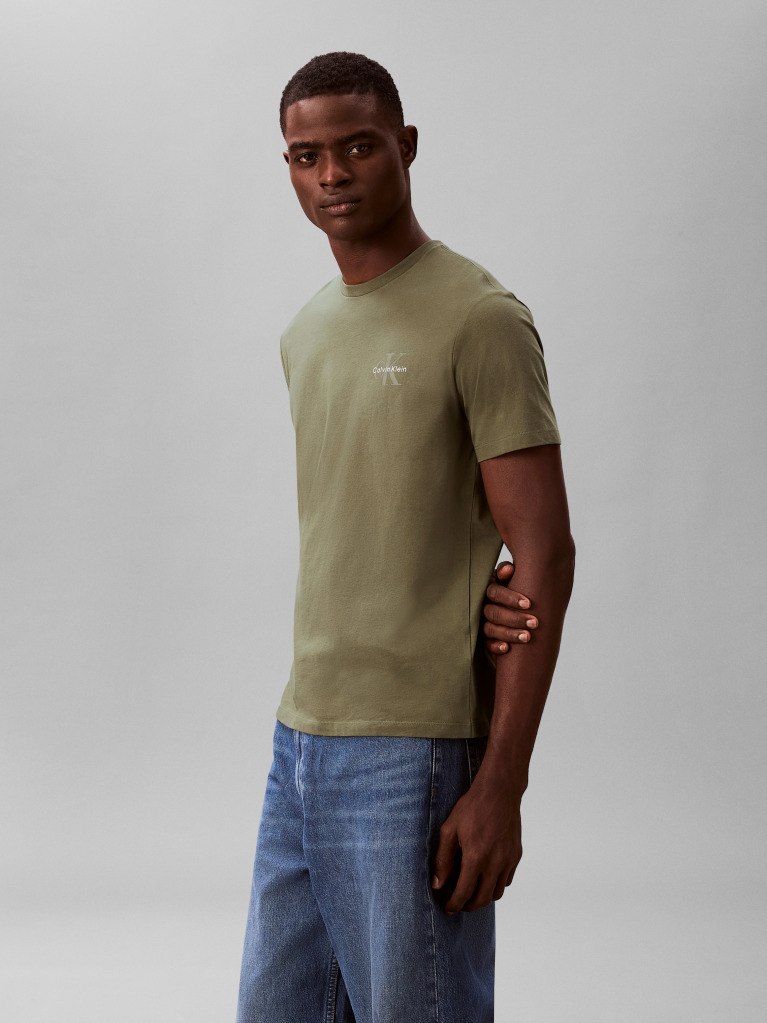 Green Classic Fit Monologo T-Shirt  Men
