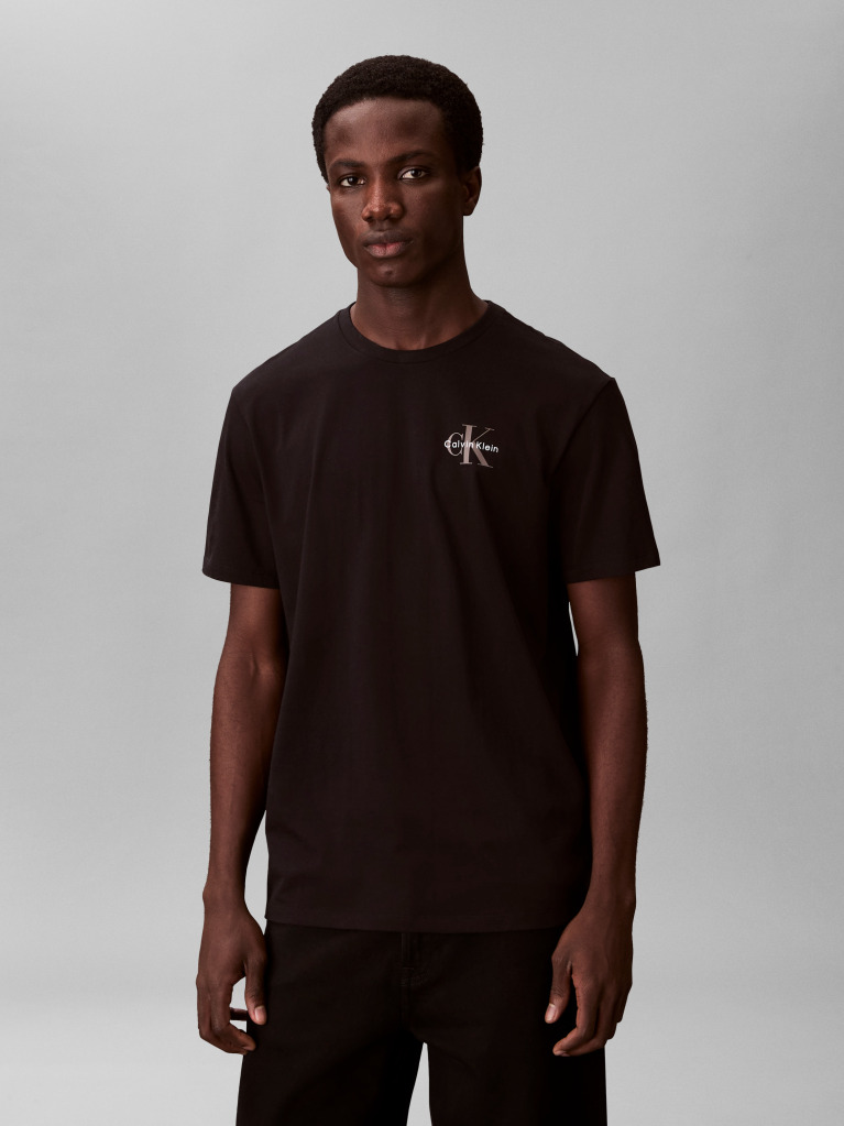 Black Classic Fit Monologo T-Shirt  Men