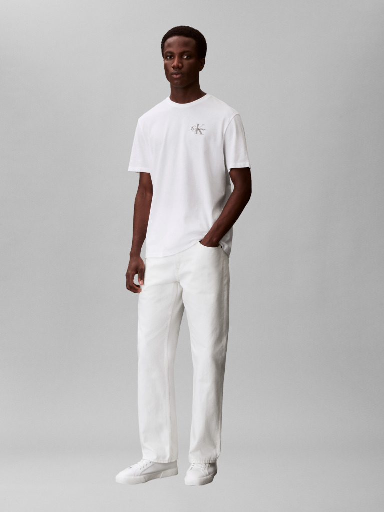 White Classic Fit Monologo T-Shirt  Men