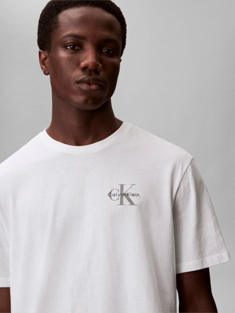 White Classic Fit Monologo T-Shirt  Men