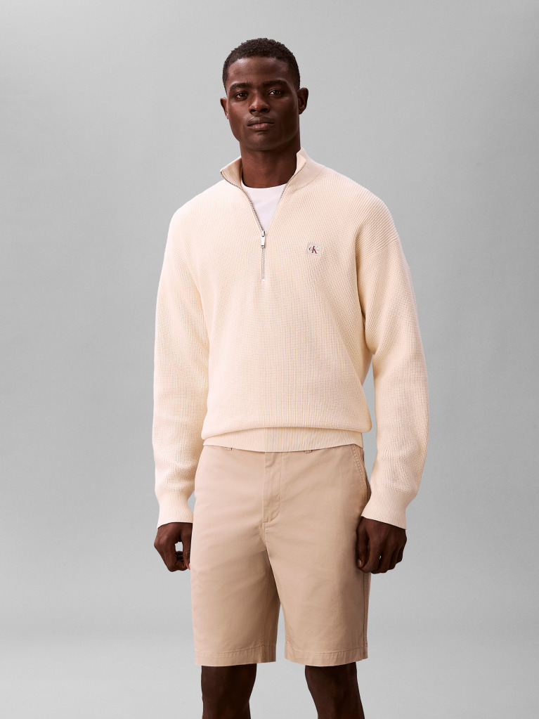 White Straight Chino Shorts  Men