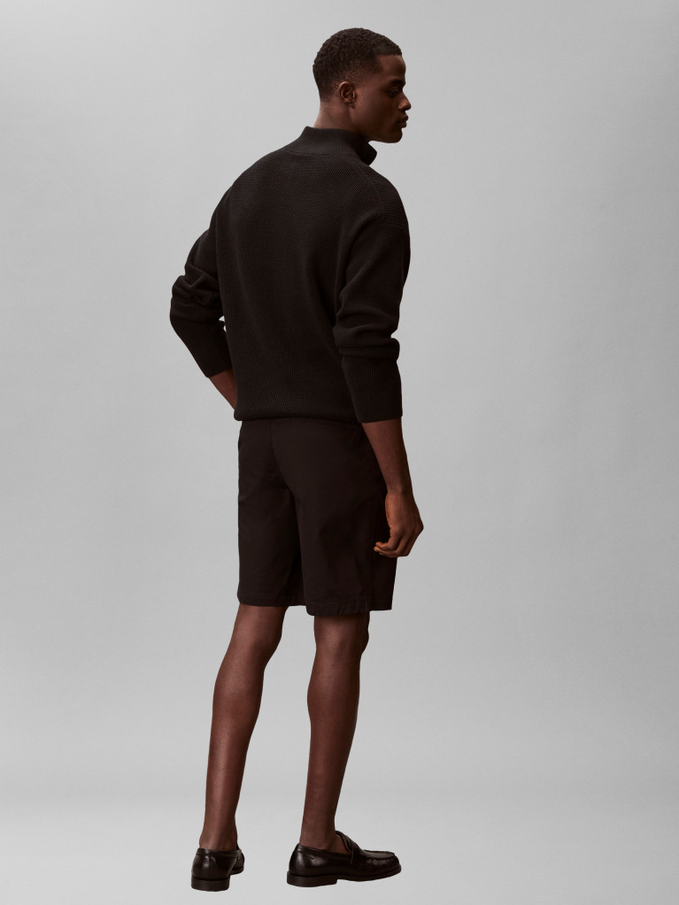 Black Straight Chino Shorts  Men