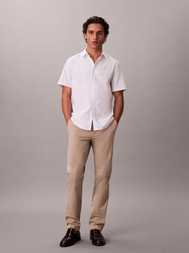 Brown Slim Fit Buttoned Chinos  Men