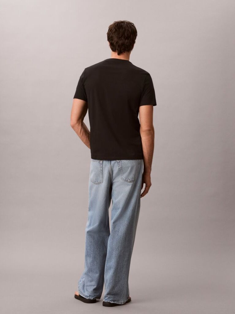 Black Logo Graphic Crew Neck T-Shirt  Men