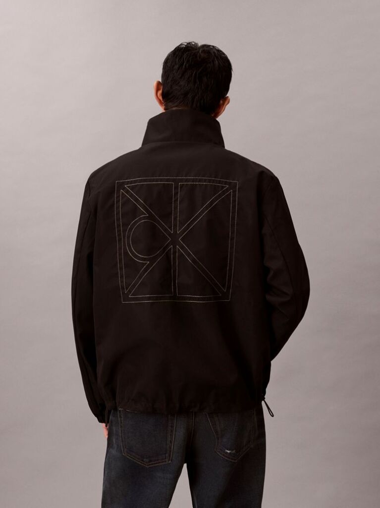 Brown Long-Sleeve Nylon Reversible Jacket  Men