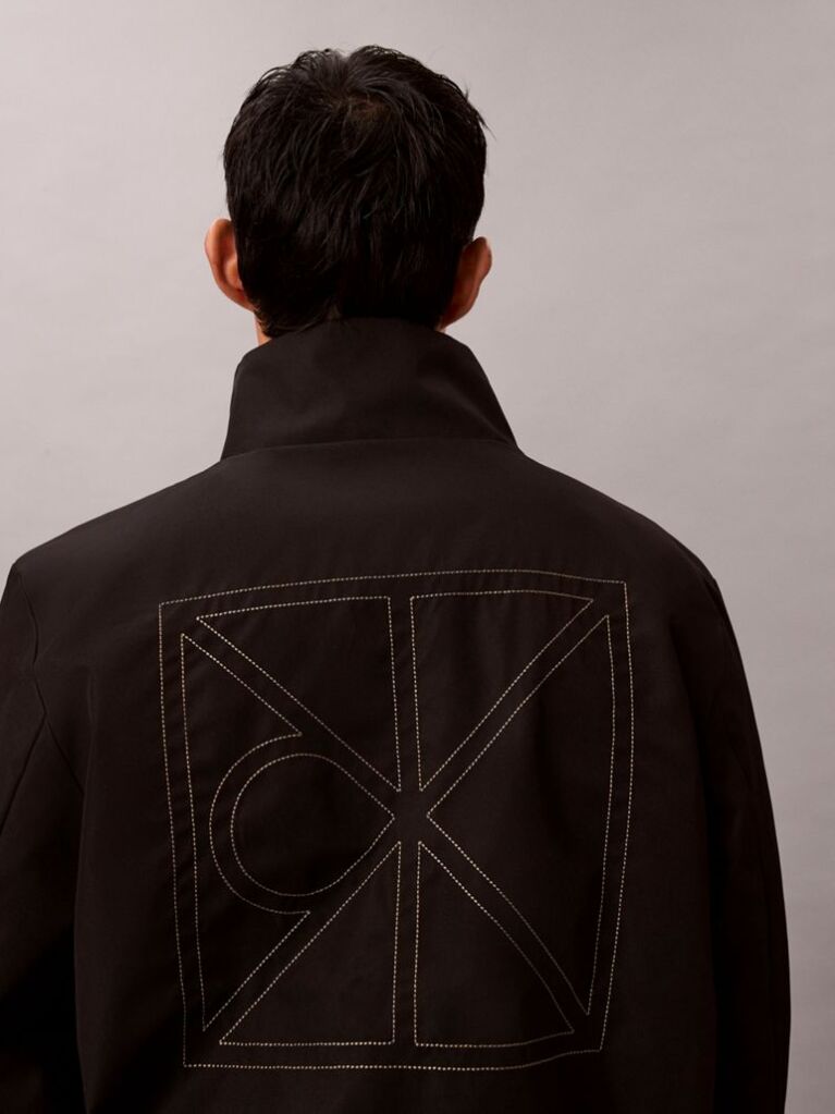 Brown Long-Sleeve Nylon Reversible Jacket  Men