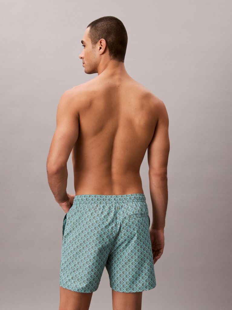 Green Solid Swim Shorts  Men