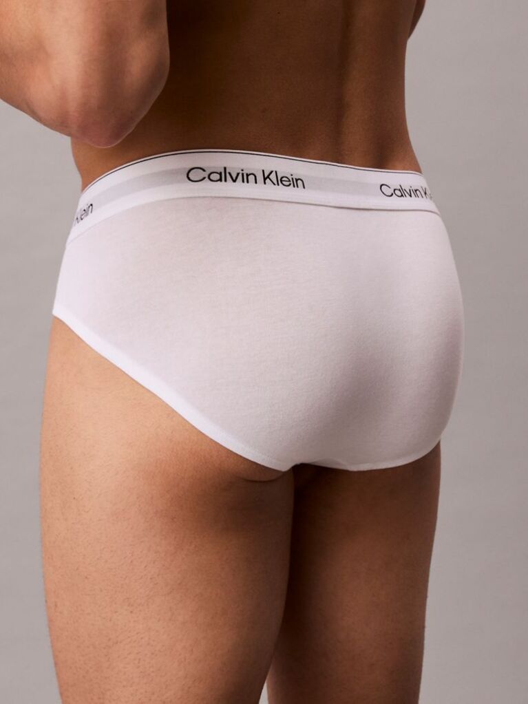 White 3 Pack Briefs - Icon Cotton Stretch  Men