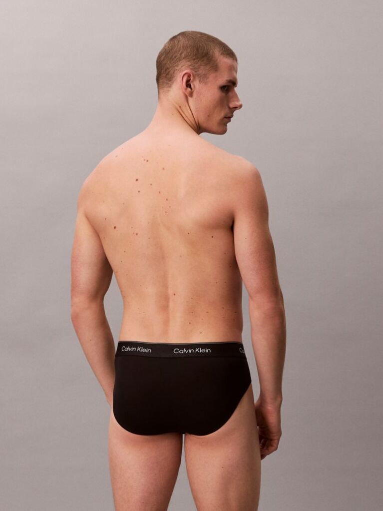 Black 3 Pack Briefs - Icon Cotton Stretch  Men