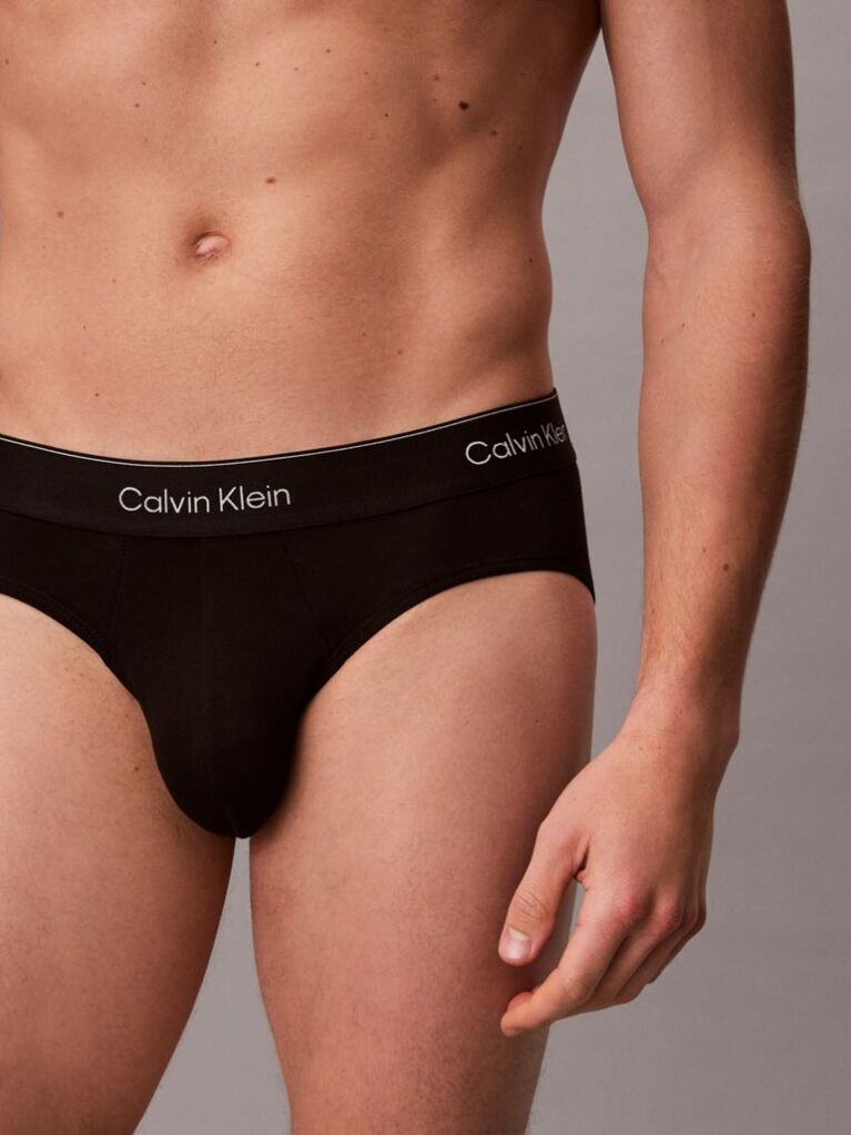 Black 3 Pack Briefs - Icon Cotton Stretch  Men