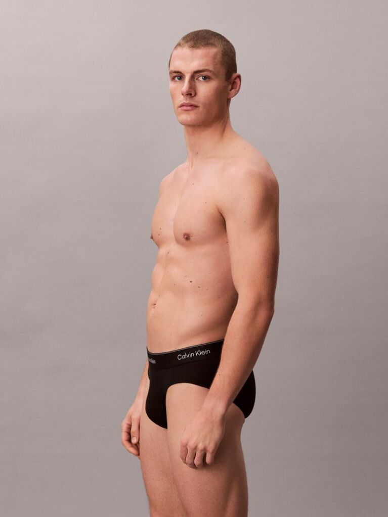 Black 3 Pack Briefs - Icon Cotton Stretch  Men