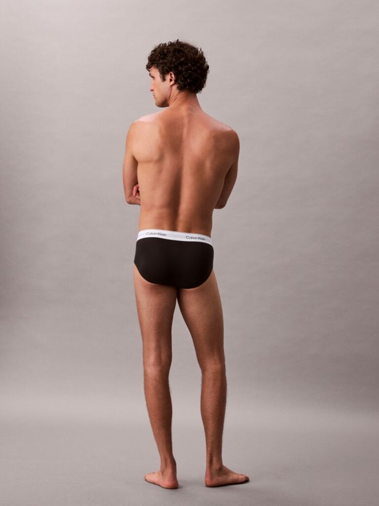 Black 3 Pack Briefs - Icon Cotton Stretch  Men