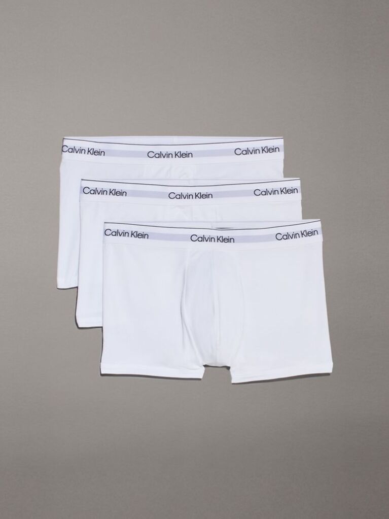 White 3 Pack Trunks - Icon Cotton Stretch  Men