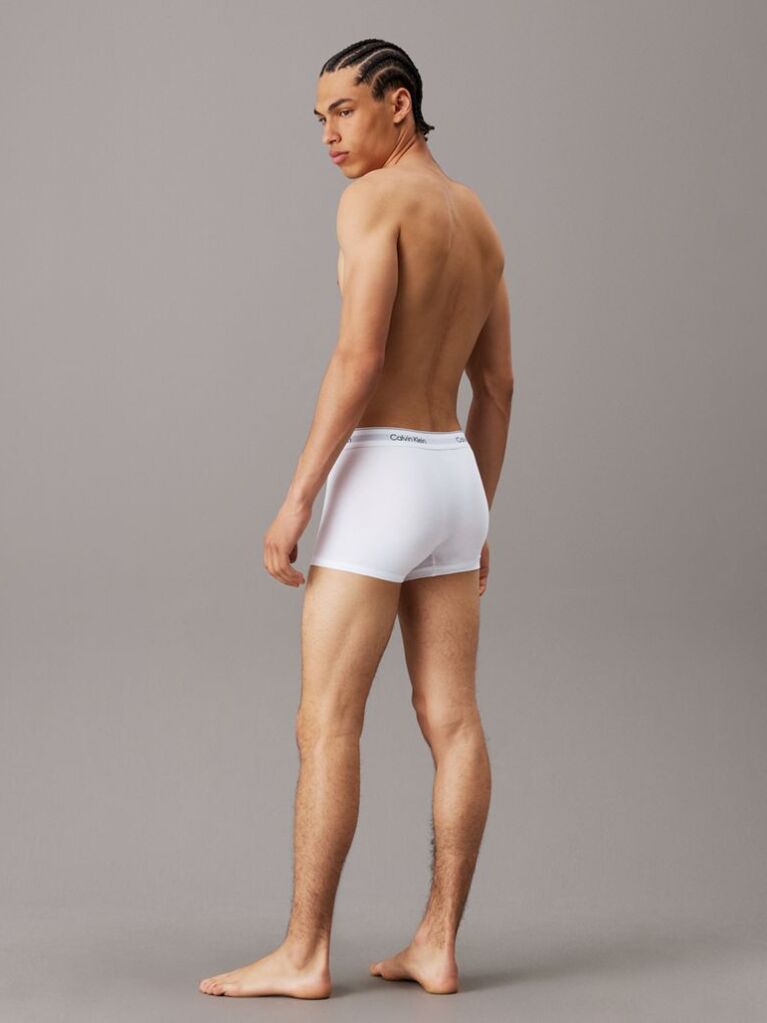 White 3 Pack Trunks - Icon Cotton Stretch  Men