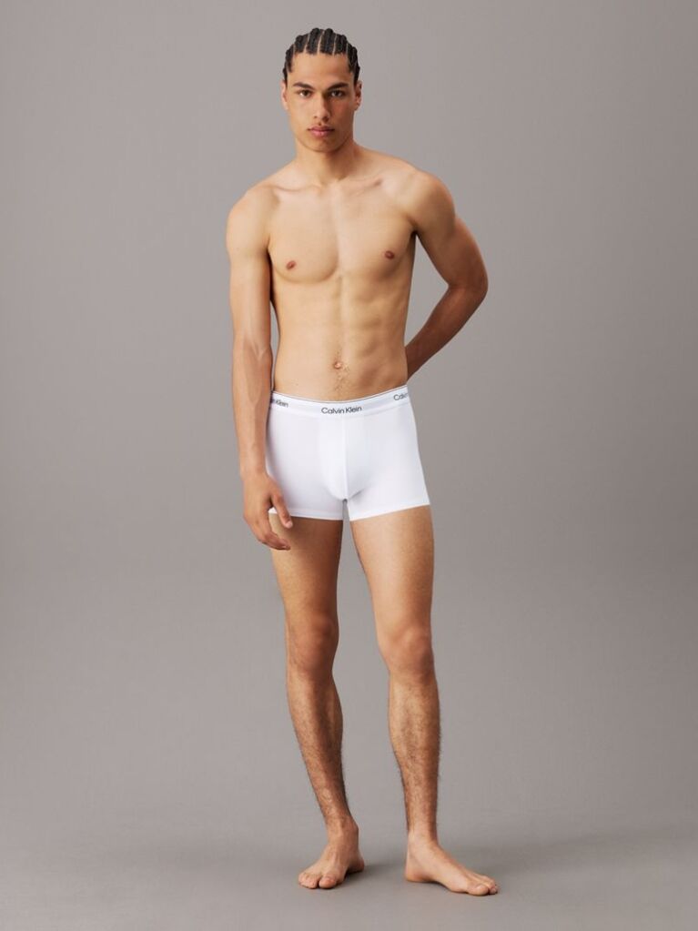 White 3 Pack Trunks - Icon Cotton Stretch  Men