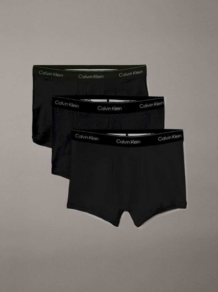 Black 3 Pack Trunks - Icon Cotton Stretch  Men