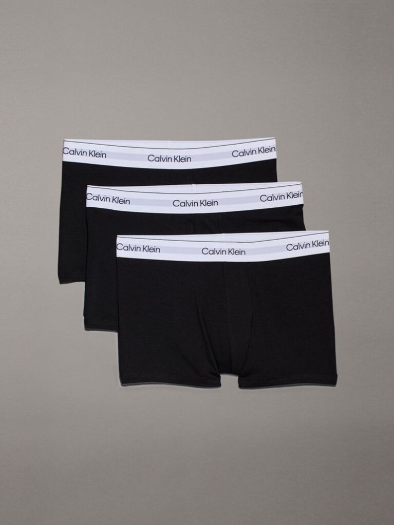 Black 3 Pack Trunks - Icon Cotton Stretch  Men