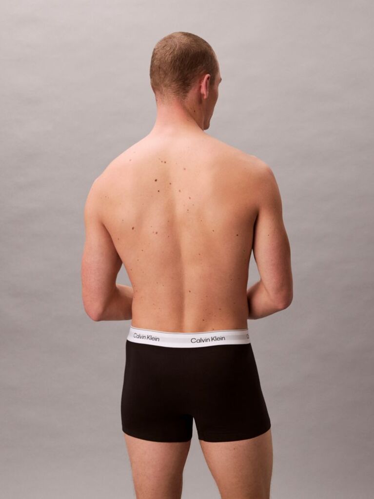 Black 3 Pack Trunks - Icon Cotton Stretch  Men