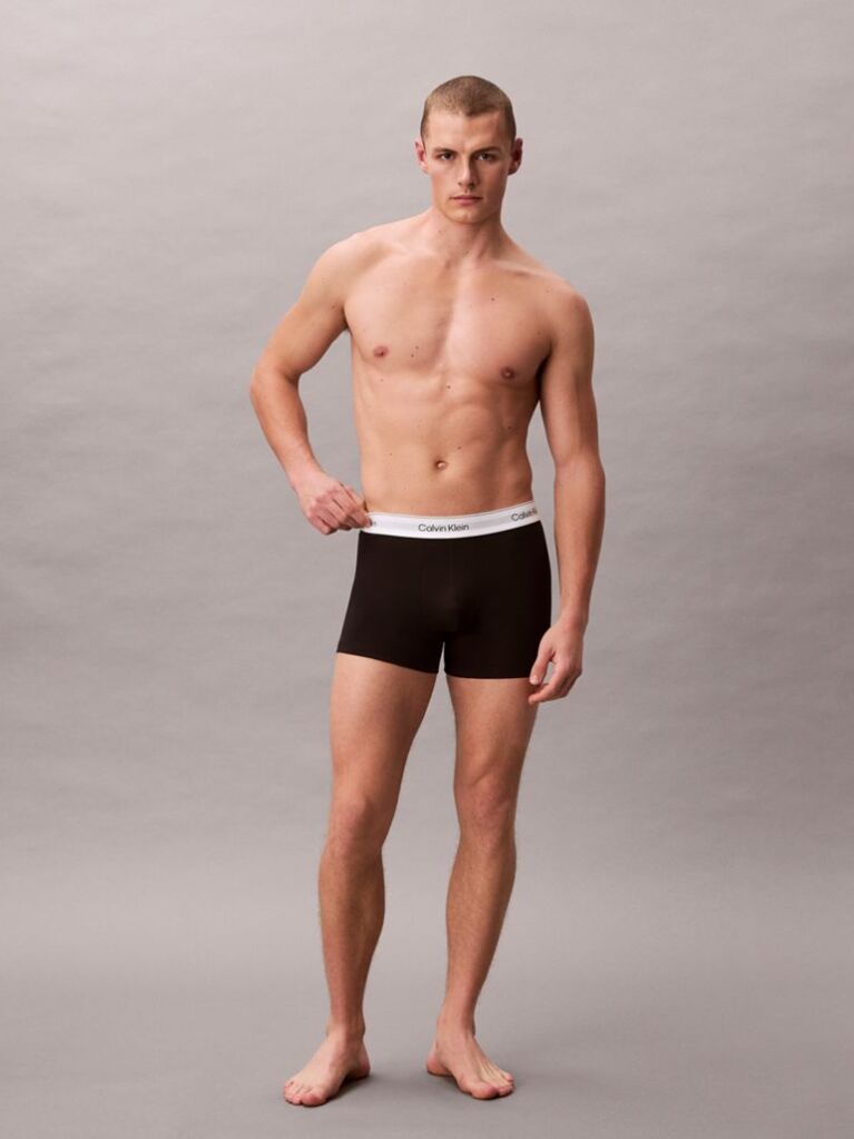 Black 3 Pack Trunks - Icon Cotton Stretch  Men