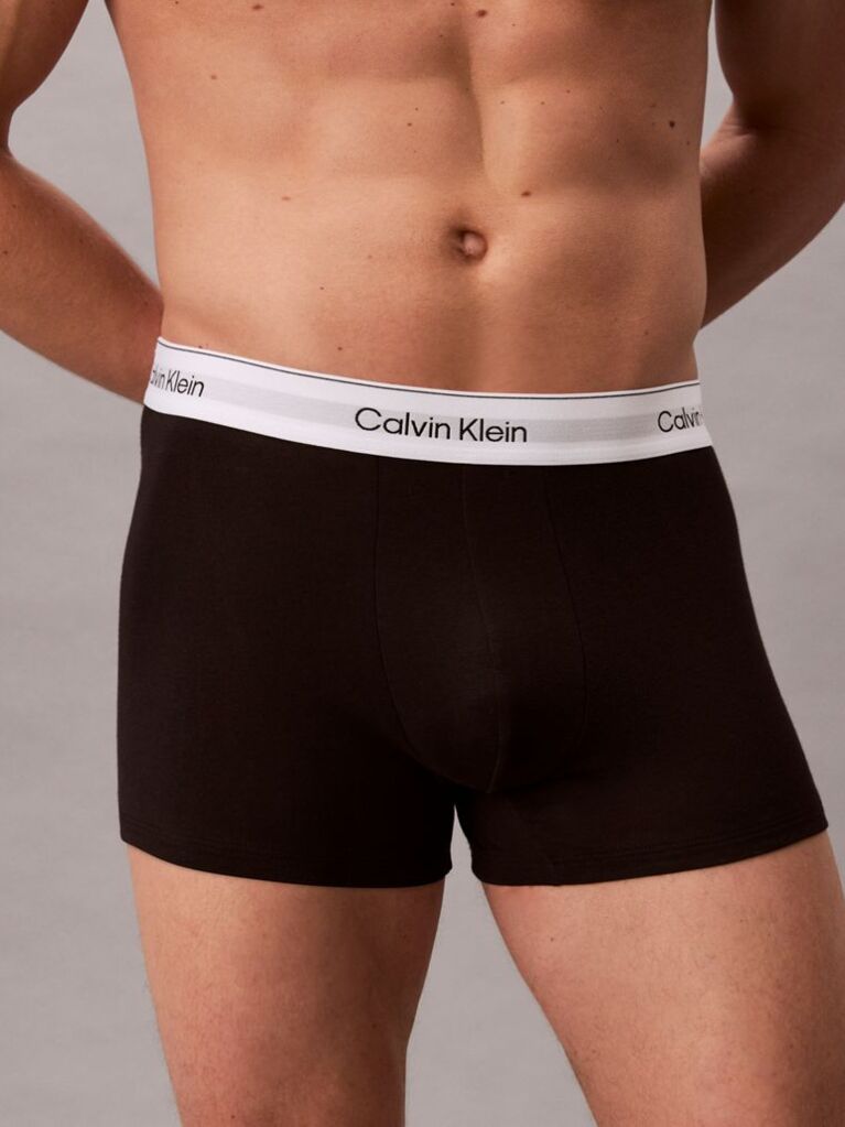 Black 3 Pack Trunks - Icon Cotton Stretch  Men