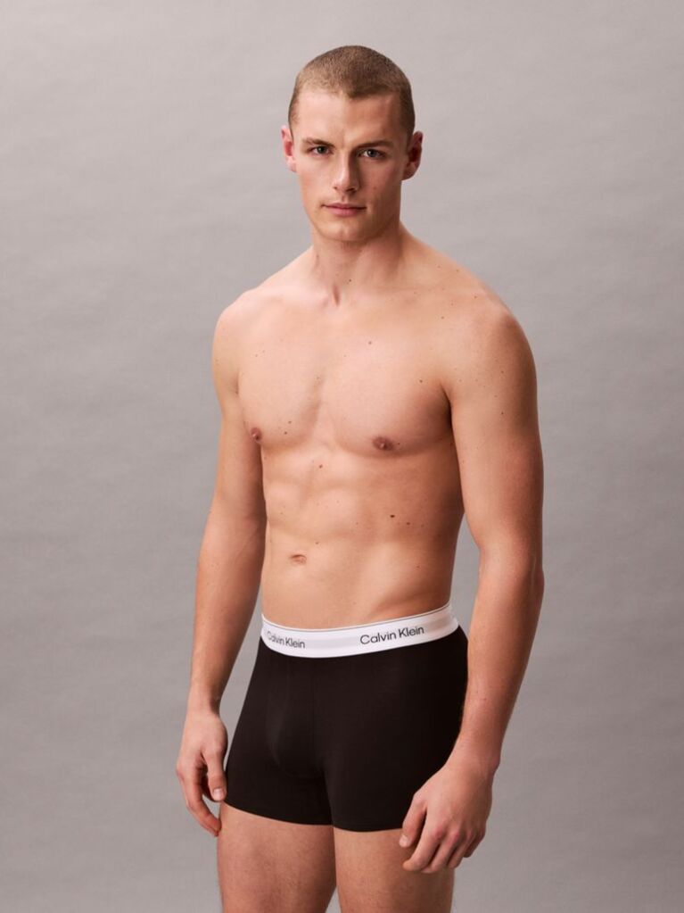Black 3 Pack Trunks - Icon Cotton Stretch  Men