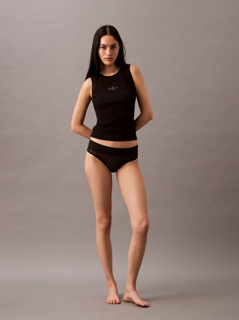 Black Brazilian Briefs - Icon Logo Lace  Women