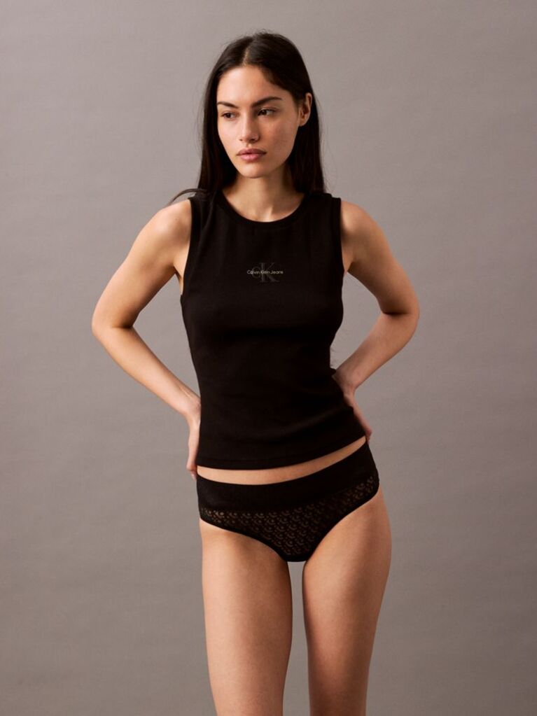 Black Brazilian Briefs - Icon Logo Lace  Women