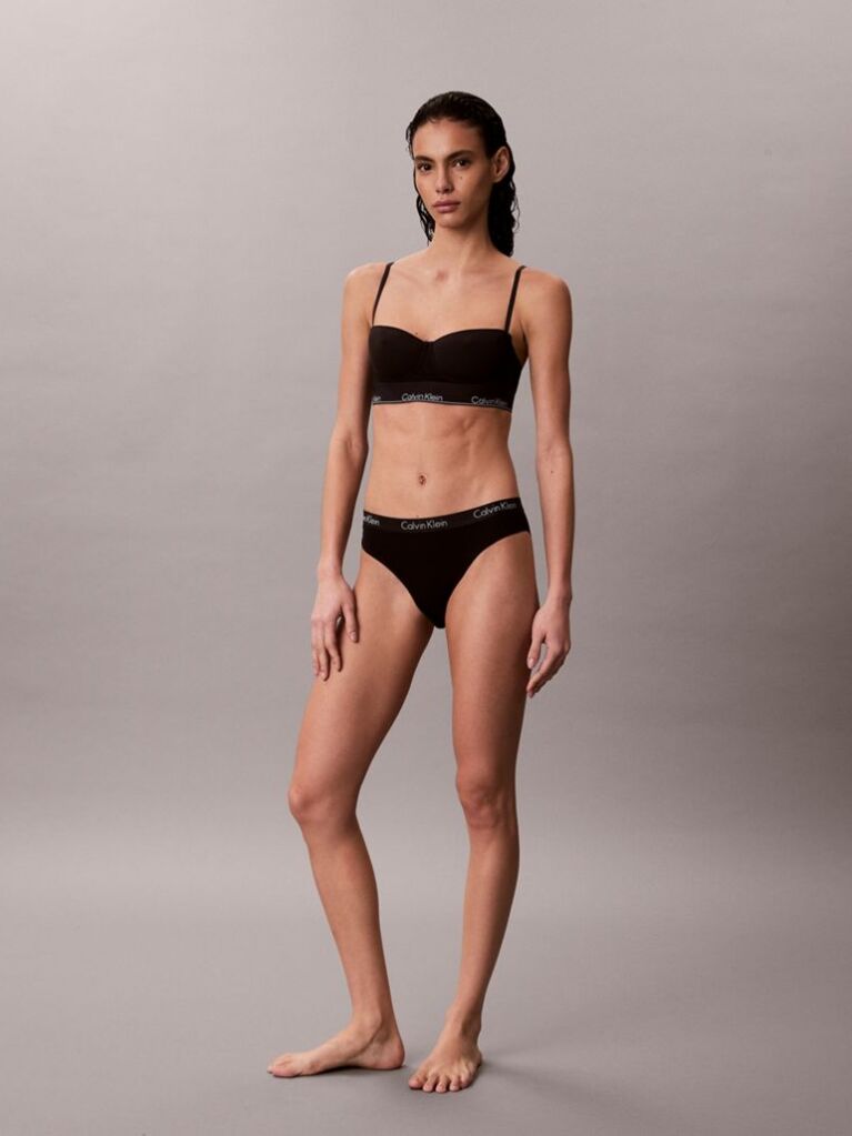 Black Longline Balconette Bra - Icon Cotton Modal  Women
