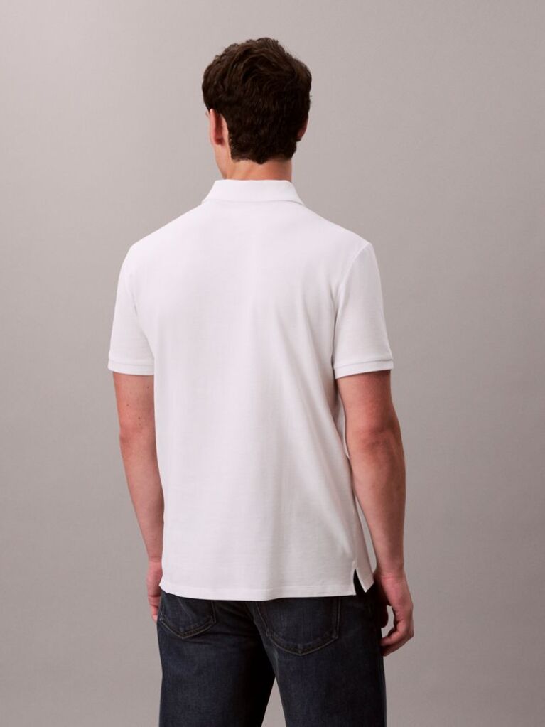 White Cotton Piqué Polo Shirt  Men