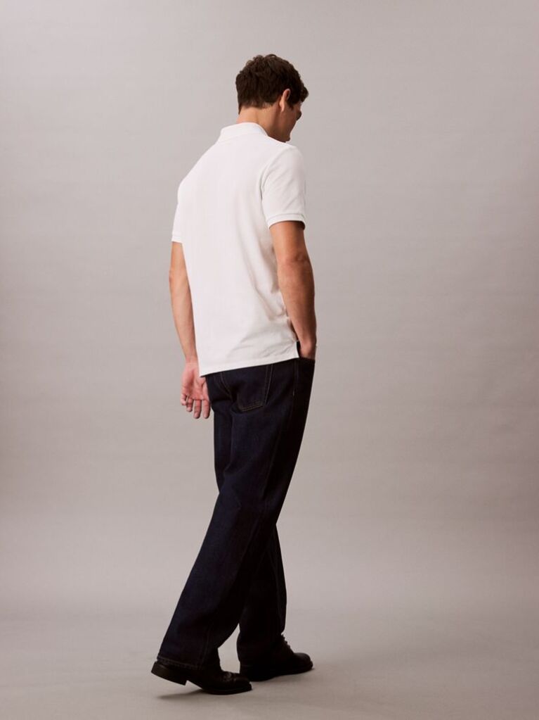 White Cotton Piqué Polo Shirt  Men