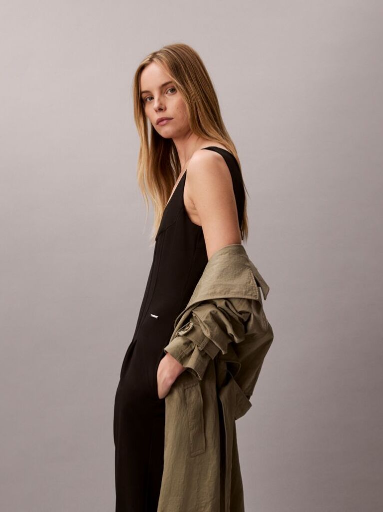 Black Scuba Crepe Sleeveless Jumpsuit  Women