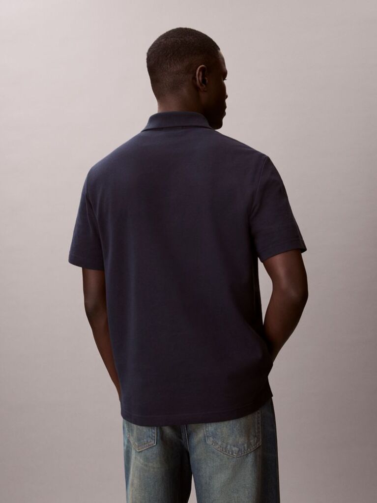 Blue Casual Monologo Polo Shirt  Men